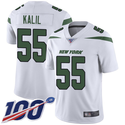 New York Jets Limited White Youth Ryan Kalil Road Jersey NFL Football 55 100th Season Vapor Untouchable